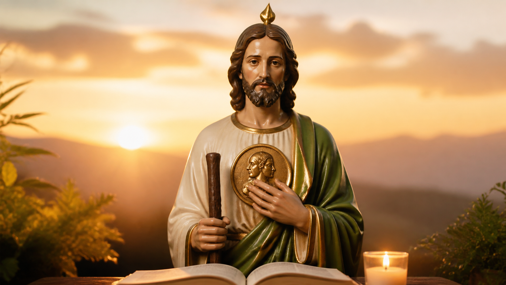 San Judas Tadeo centrado y a medio cuerpo para la oración del martes